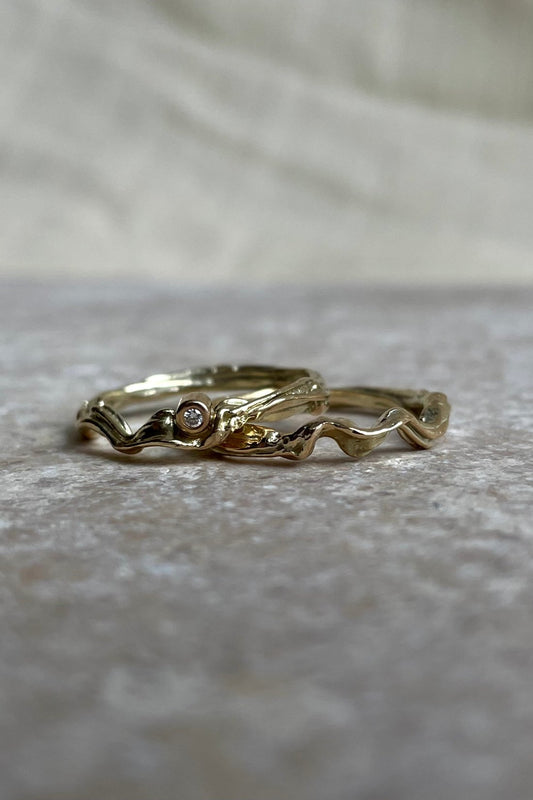 Unda Guldringe med og uden diamant